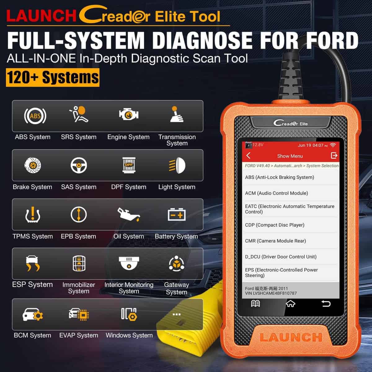 Launch X431 Creader Elite – celovito diagnosticiranje vseh sistemov vozila.
